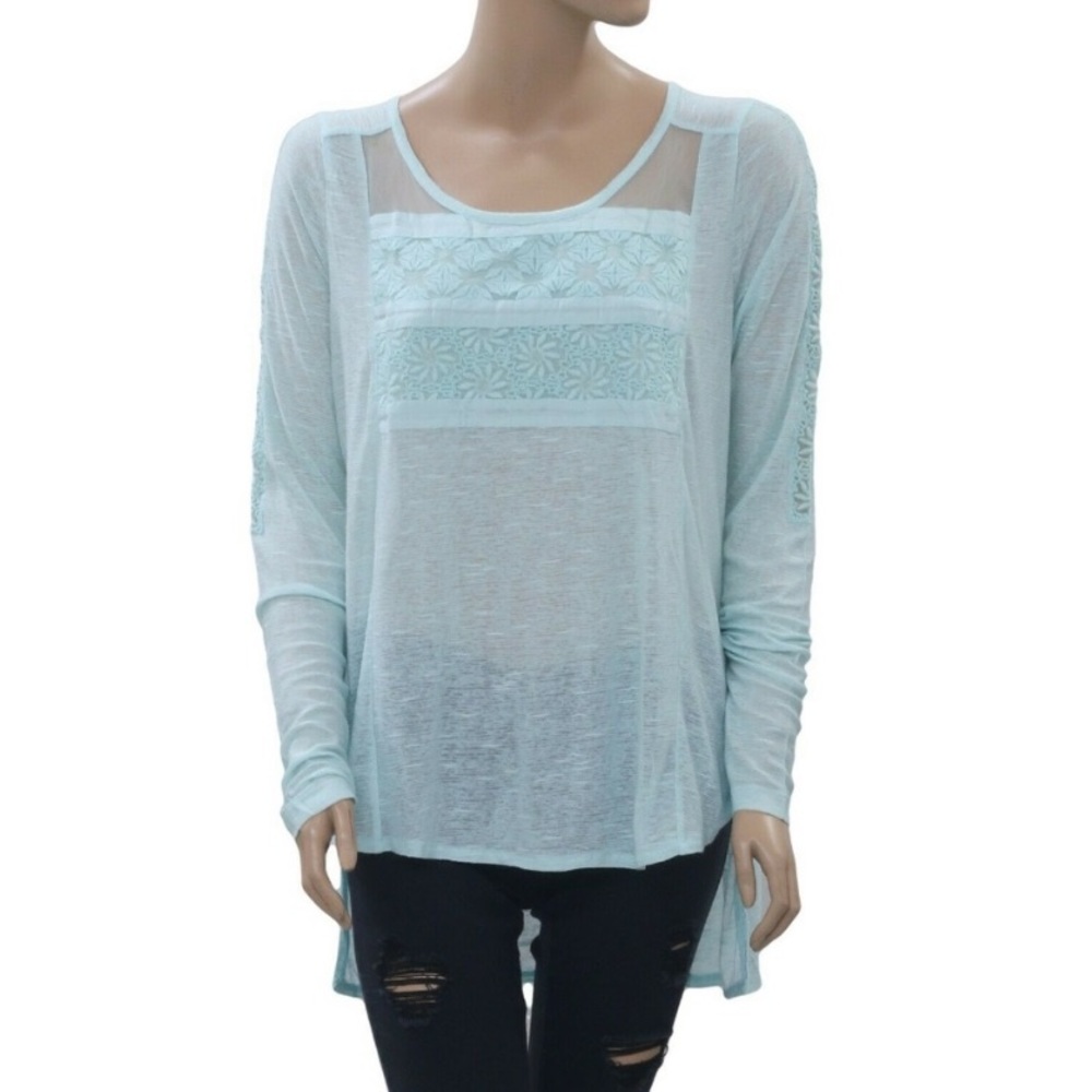 Free People  New Romantics Gigi Tee Embroidered